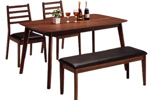 椅子がベンチ型の場合、格納したとき椅子がテーブルの下に全て収まるため、その分スペースが削減できます。